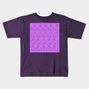 Purple Lilac Bunny Rabbits Kids T-Shirt
